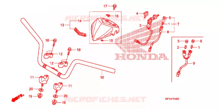 GUIDON Honda ATV 450 FOURTRAX 2009  TRX450ER9