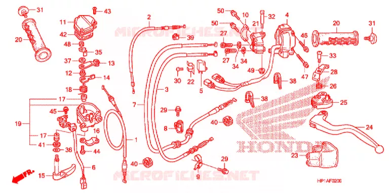LEVIER DE GUIDON - CABLE - COMMODO Honda ATV 450 FOURTRAX 2009  TRX450ER9