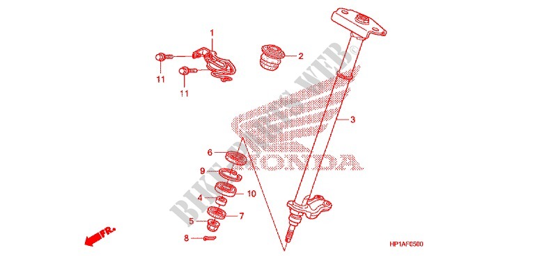 ARBRE DE DIRECTION pour Honda TRX 450 R SPORTRAX Electric Start de 2009