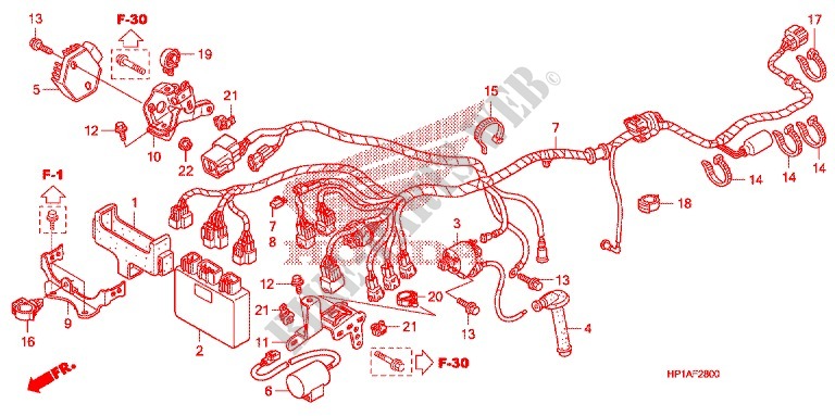 FAISCEAU DES FILS pour Honda TRX 450 R SPORTRAX Electric Start de 2009