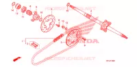 ARBRE DE ROUE ARRIERE   CHAINE SECONDAIRE pour Honda TRX 450 R SPORTRAX Electric Start WHITE de 2013