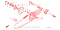 ARBRE DE ROUE ARRIERE   CHAINE SECONDAIRE pour Honda TRX 450 R SPORTRAX Electric Start WHITE de 2013
