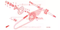 ARBRE DE ROUE ARRIERE   CHAINE SECONDAIRE pour Honda TRX 450 R SPORTRAX Electric Start RED de 2013