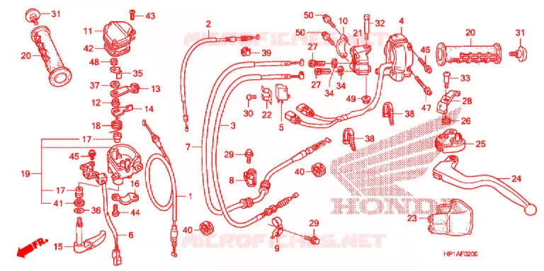 LEVIER DE GUIDON - CABLE - COMMODO Honda ATV 450 FOURTRAX 2014  TRX450ERE