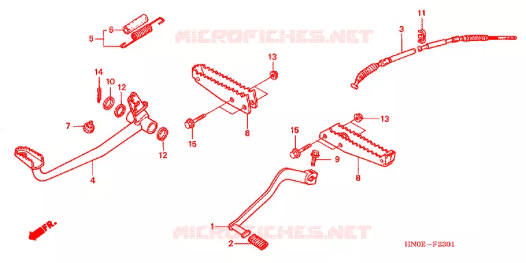 REPOSE PIED (TRX450FM) Honda ATV 450 FOURTRAX 2004  TRX450FM4