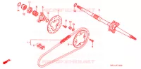 ARBRE DE ROUE ARRIERE   CHAINE SECONDAIRE pour Honda TRX 450 R Kick Start de 2004