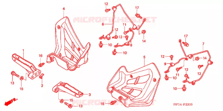 REPOSE PIED Honda ATV 450 FOURTRAX 2004  TRX450R4