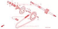ARBRE DE ROUE ARRIERE   CHAINE SECONDAIRE pour Honda TRX 450 R Kick start de 2007