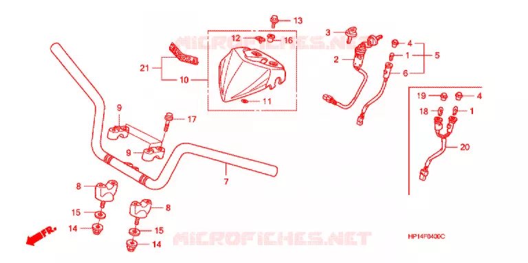 GUIDON Honda ATV 450 FOURTRAX 2007  TRX450R7
