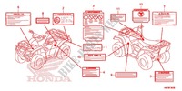 ETIQUETTE DE PRECAUTIONS pour Honda FOURTRAX 500 FOREMAN RUBICON Hydrostatic CAMO de 2012