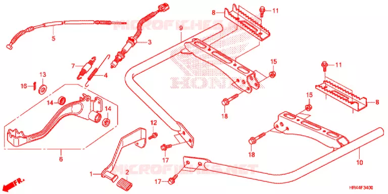 PEDALE - REPOSE PIED Honda ATV 500 FOURTRAX 2015  TRX500FE2F