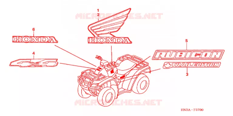 AUTOCOLLANTS Honda ATV 500 FOURTRAX 2007  TRX500FGA7
