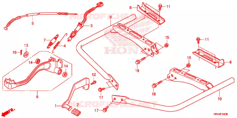 PEDALE - REPOSE PIED Honda ATV 500 FOURTRAX 2014  TRX500FM1E