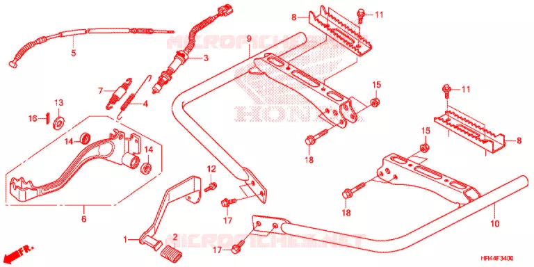 PEDALE - REPOSE PIED Honda ATV 500 FOURTRAX 2015  TRX500FM1F