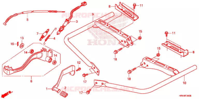 PEDALE - REPOSE PIED Honda ATV 500 FOURTRAX 2014  TRX500FM2E