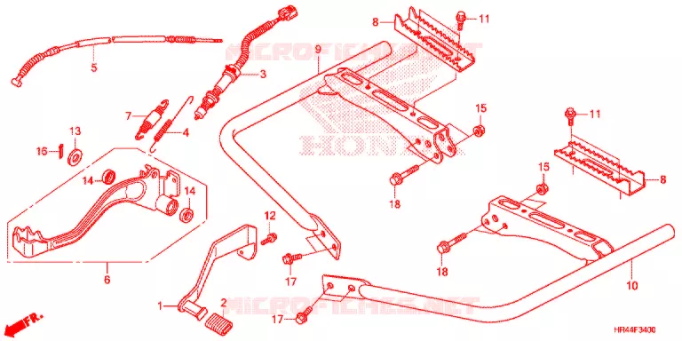 PEDALE - REPOSE PIED Honda ATV 500 FOURTRAX 2014  TRX500FM2E