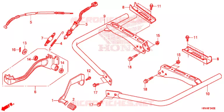 PEDALE - REPOSE PIED Honda ATV 500 FOURTRAX 2014  TRX500FM2E