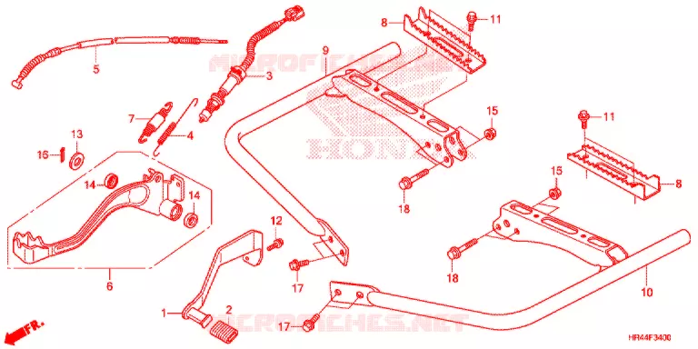 PEDALE - REPOSE PIED Honda ATV 500 FOURTRAX 2015  TRX500FM2F