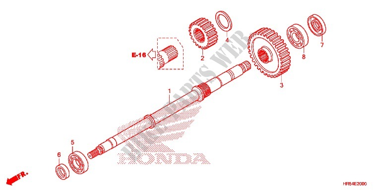 ARBRE DE SORTIE pour Honda FOURTRAX 500 FOREMAN RUBICON EPS CAMO de 2015