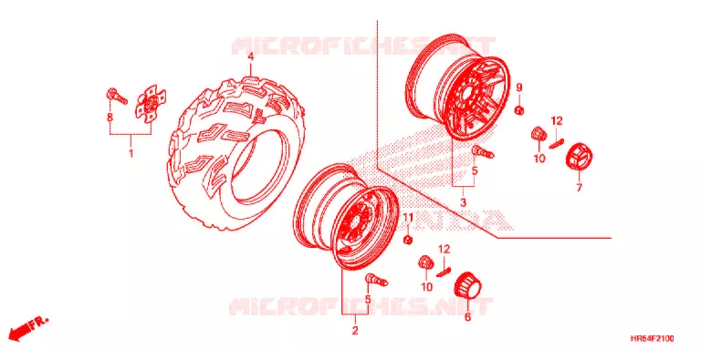 ROUE ARRIERE Honda ATV 500 FOURTRAX 2015  TRX500FM6F