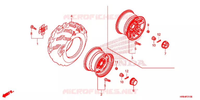 ROUE ARRIERE Honda ATV 500 FOURTRAX 2015  TRX500FM7F