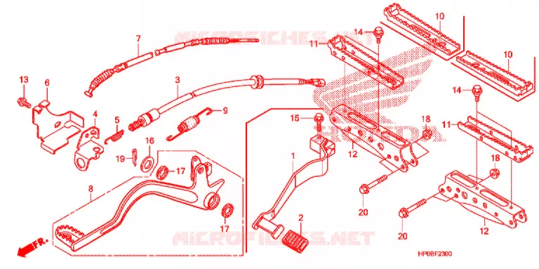 REPOSE PIED - PEDALE Honda ATV 500 FOURTRAX 2011  TRX500FMB