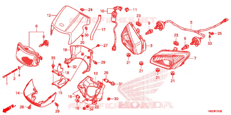 PHARE Honda ATV 500 FOURTRAX 2013  TRX500FPAD