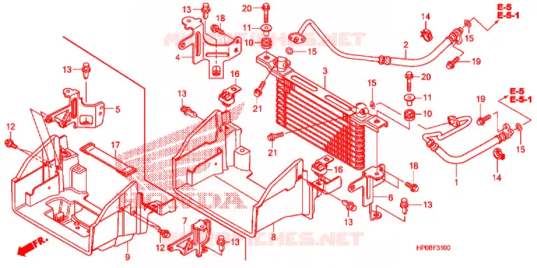 RADIATEUR D'HUILE Honda ATV 500 FOURTRAX 2011  TRX500FPEB