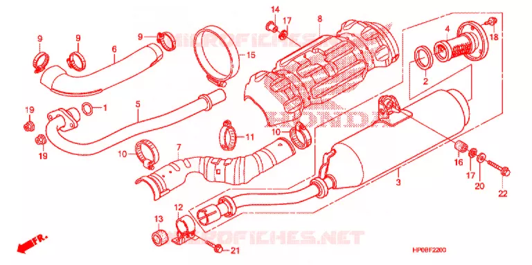 SILENCIEUX D'ECHAPPEMENT Honda ATV 500 FOURTRAX 2011  TRX500FPEB