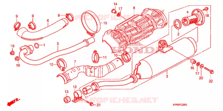 SILENCIEUX D'ECHAPPEMENT Honda ATV 500 FOURTRAX 2011  TRX500FPEB