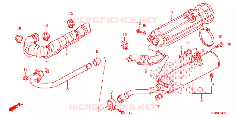 SILENCIEUX D'ECHAPPEMENT Honda ATV 500 FOURTRAX 2012  TRX500FPEC