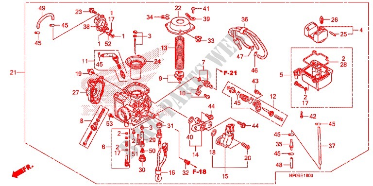 CARBURATEUR pour Honda FOURTRAX 500 FOREMAN 4X4 Power Steering de 2011