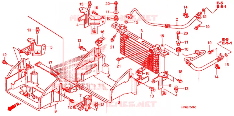 RADIATEUR D'HUILE Honda ATV 500 FOURTRAX 2011  TRX500FPMB