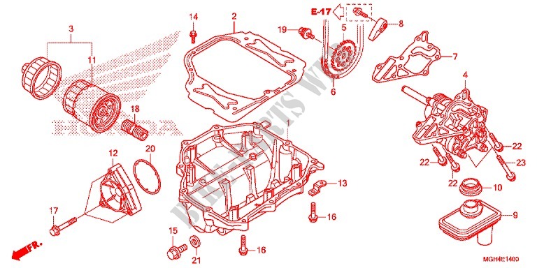 POMPE A HUILE (VFR1200X/XA) pour Honda CROSSTOURER 1200 ABS de 2016