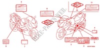 ETIQUETTE DE PRECAUTIONS pour Honda VFR 800 VTEC ABS de 2012