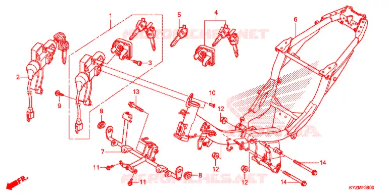 CADRE Honda MOTO 125 FUTURE 2017  AFS125MCSG
