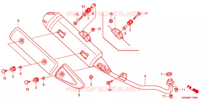 SILENCIEUX D'ECHAPPEMENT Honda MOTO 110 WAVE 2012  AFX110MCSC