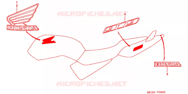 AUTOCOLLANTS Honda MOTO 900 HORNET 2003  CB900F3_A