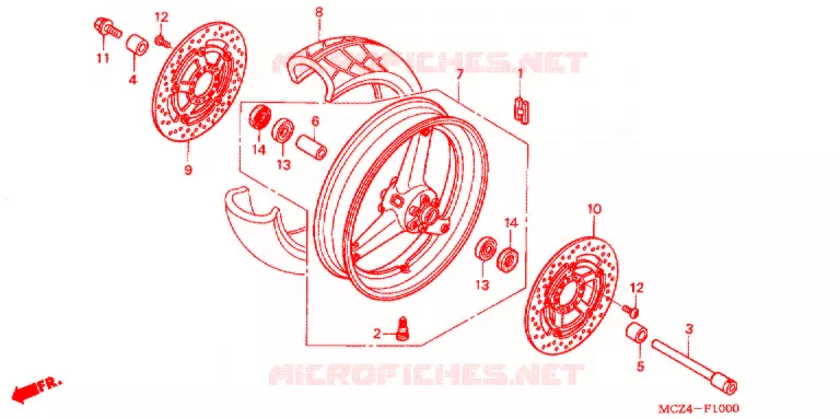 ROUE AVANT Honda MOTO 900 HORNET 2003  CB900F3_A