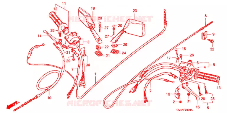 COMMODOS - POIGNEES Honda SCOOTER 80 ELITE 2002  CH802