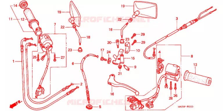 COMMODOS - POIGNEES Honda MOTO 1100 SHADOW 1998  VT1100C2W