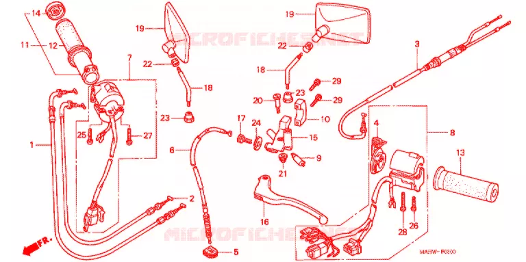 COMMODOS - POIGNEES Honda MOTO 1100 SHADOW 1999  VT1100C2X