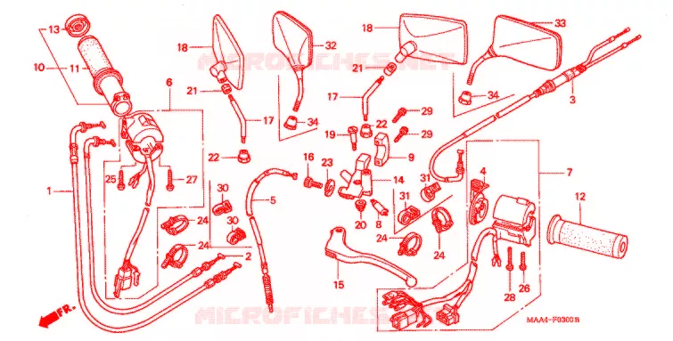 COMMODOS - POIGNEES Honda MOTO 1100 SHADOW 2004  VT1100C4