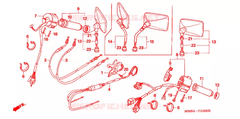 COMMODOS - POIGNEES Honda MOTO 1100 SHADOW 1987  VT1100CH