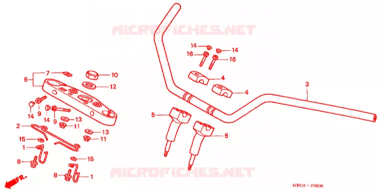 GUIDON - TE DE FOURCHE Honda MOTO 1100 SHADOW 2001  VT1100T1