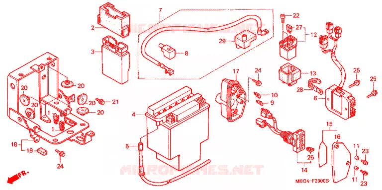 BATTERIE Honda MOTO 1100 SHADOW 2000  VT1100TY