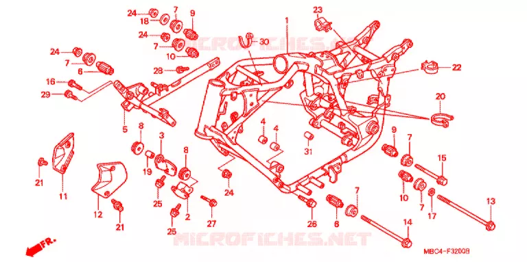 CADRE Honda MOTO 1100 SHADOW 2000  VT1100TY