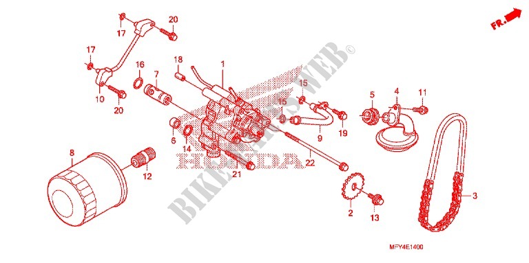 FILTRE A HUILE   POMPE A HUILE pour Honda VT 1300 STATELINE ABS RED de 2010