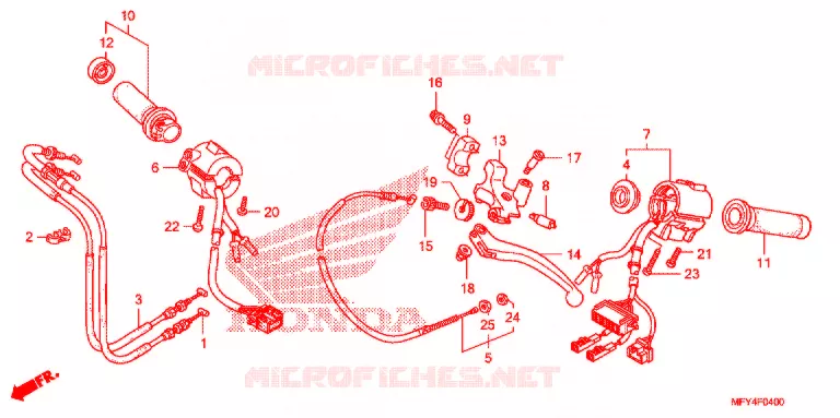 LEVIER DE GUIDON - CABLE - COMMODO Honda MOTO 1300 VT 2010  VT1300CRAA_A