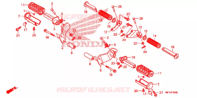 REPOSE PIED (VT1300CR/CRA,VT1300CS/CSA) Honda MOTO 1300 VT 2011  VT1300CRAB